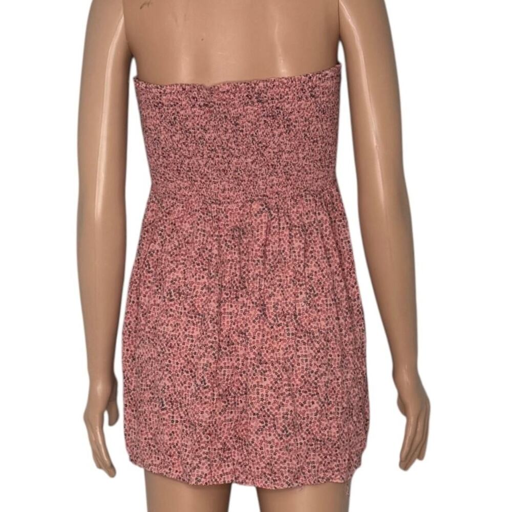 The Nines by HATCH Pink Ditsy Floral Smocked Strapless Tube Top Mini Dress Size - Picture 2 of 3